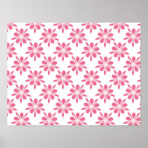 Poster Joli Motif rose et blanc fleur de neige