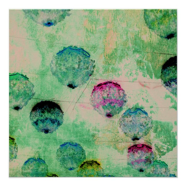 Poster Joli, rustique, art numérique rond coup de pinceau (Devant)