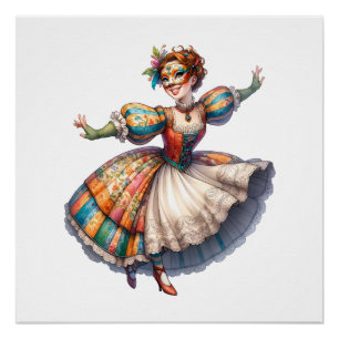 Poster Joli thème Masquerade fille