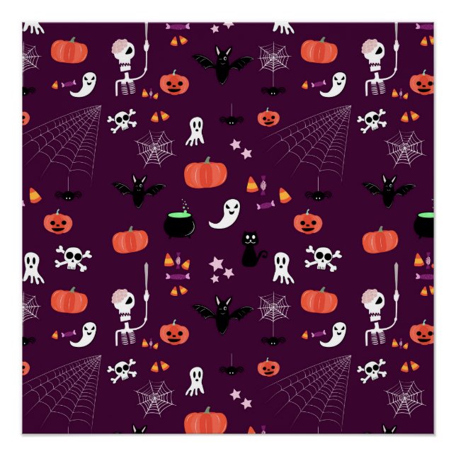 Poster Jolie Art Halloween Effrayant (Devant)