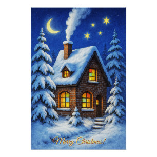 Poster Jolie carte de vœux de Noël