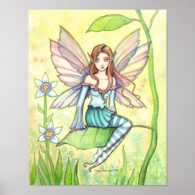 Poster Jolie Fée Fleur Fantaisie Artistique (Devant)