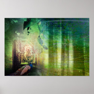 Poster Jolie Portes vertes de Paradise Peacock Forest
