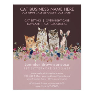 Poster Jolis Petits Chats Roses