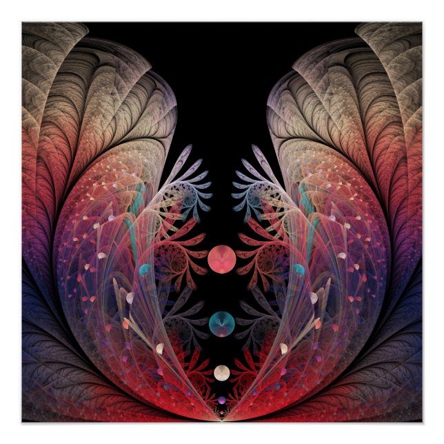 Poster Jonglage Abstrait Moderne Fantaisie Art Fractal (Devant)