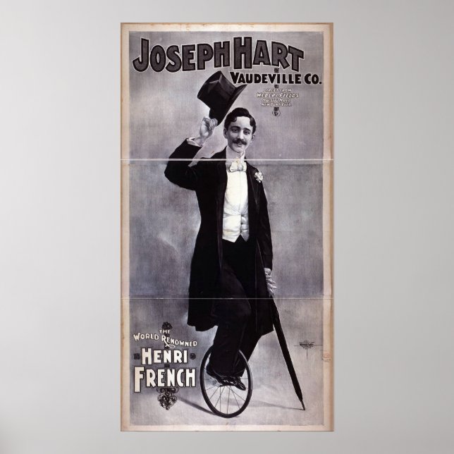 Poster Joseph Hart Vaudeville, rétro "Henry French" (Devant)