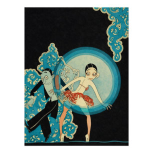 Poster Josephine Baker Art Deco Couple de Danseurs