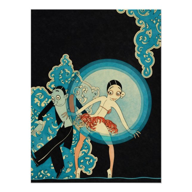 Poster Josephine Baker Art Deco Couple de Danseurs   (Devant)