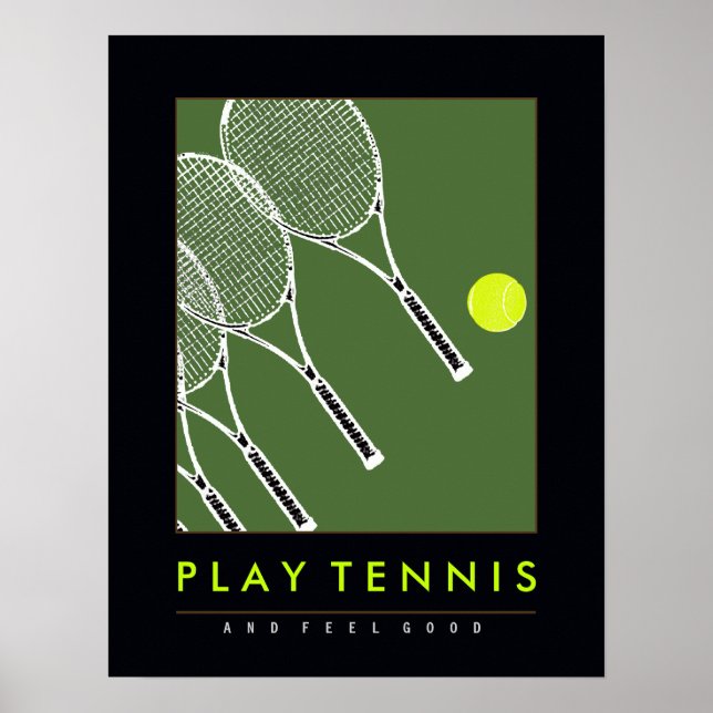 Poster jouer au tennis (Devant)
