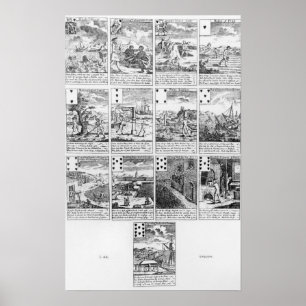 Poster Jouer aux cartes satirique "bulles" entreprises