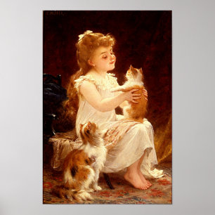 Poster Jouer avec le chaton - Imprimer