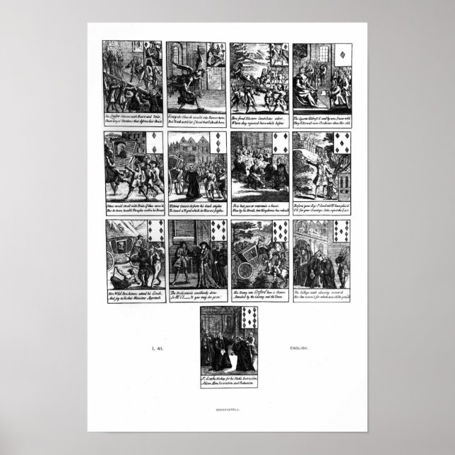 Poster Jouer des cartes représentant la destitution (Devant)