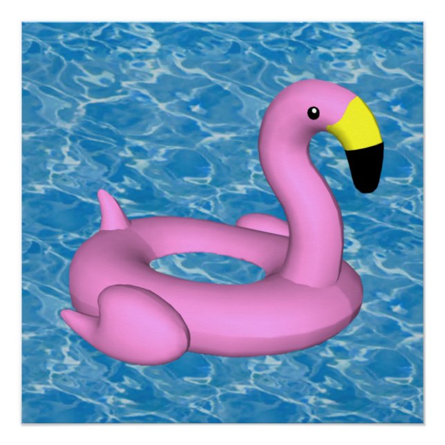 Poster Jouet de piscine flamand rose (Devant)