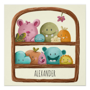 Poster Jouets Monster Cute Décor Nursery Personnalisé