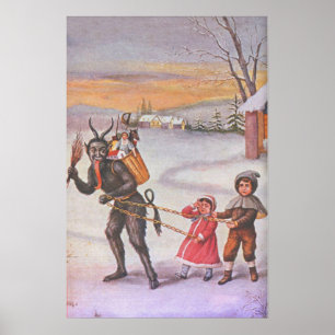 Poster Jouets volants Krampus et enfants