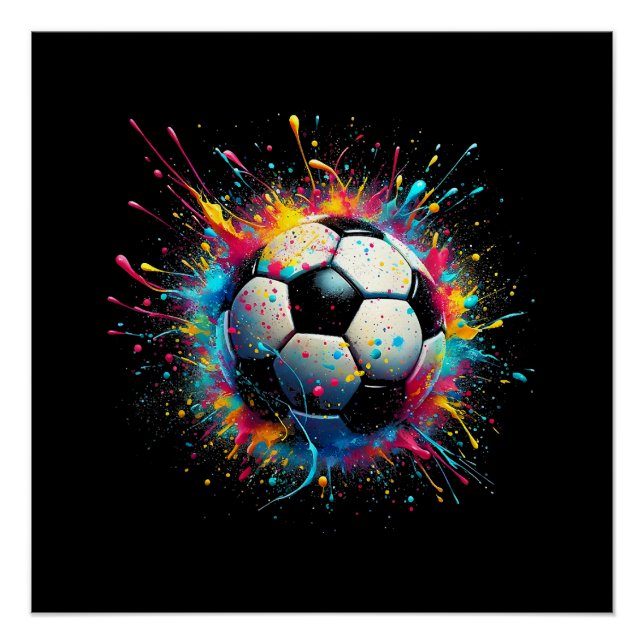 Poster Joueur De Football cool Sport Pour Garçons Hommes  (Devant)
