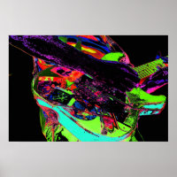 joueur de guitare psychadélique néon coloré