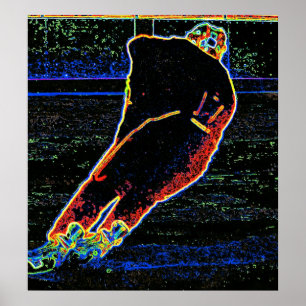 Poster Joueur de hockey abstrait de glace