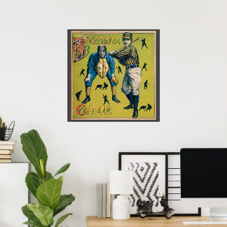 Poster Joueurs de baseball de sport vintage lors du match
