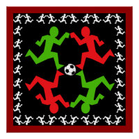 Joueurs de soccer en courant au Motif de balle