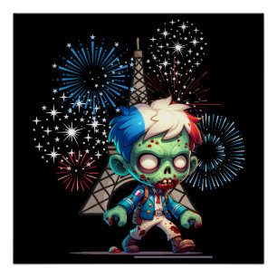 Poster Jour de la Bastille de Zombie