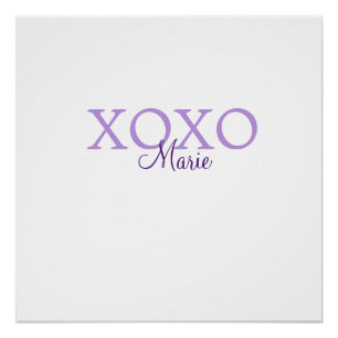 Poster Jour de la Saint Valentin Xoxo ajouter nom pastel 