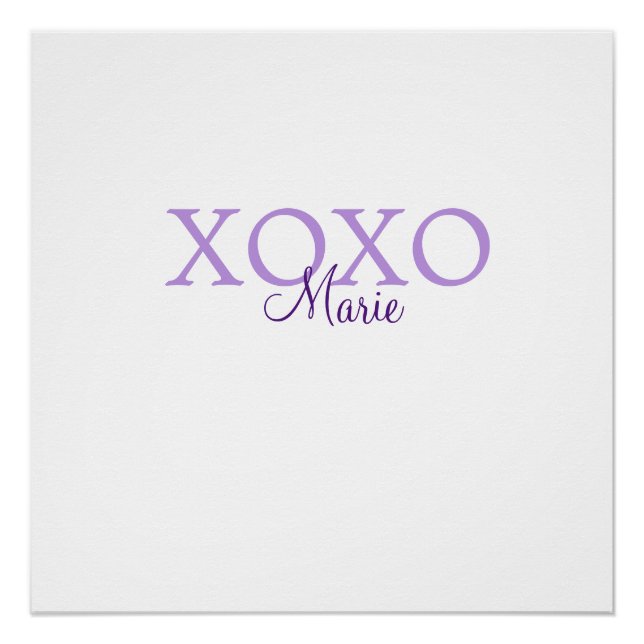 Poster Jour de la Saint Valentin Xoxo ajouter nom pastel  (Devant)