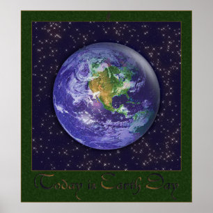 Poster jour de la terre du globe 3D