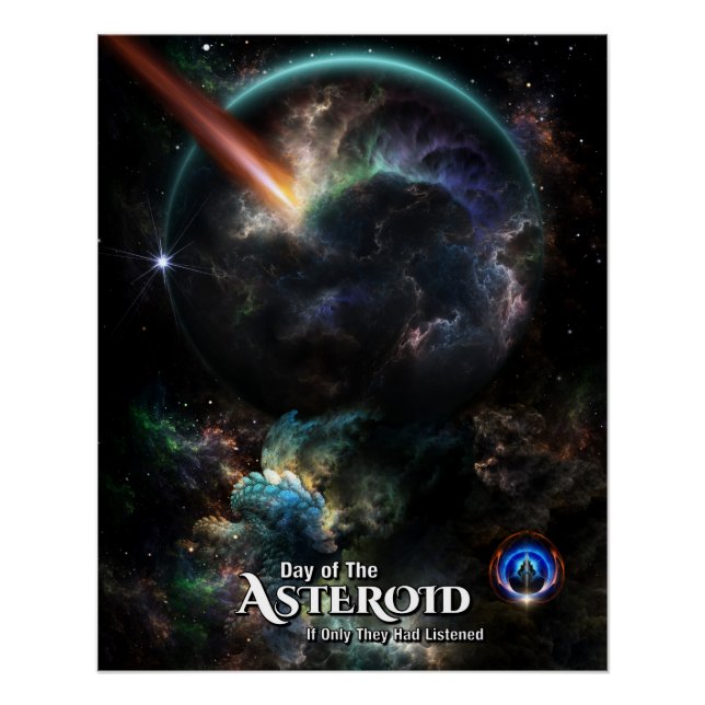 Poster Jour De L'Art Fractal SciFi Astéroïde (Devant)