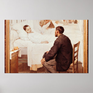 Poster Jour de visite à l'hôpital, 1889