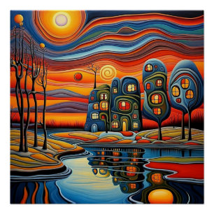 Poster Jour d'hiver au coucher du soleil 9