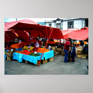 Poster Jour du marché, Valparaiso, Chili