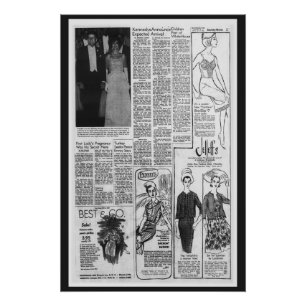 Poster Journal américain vintage Kennedy 1963