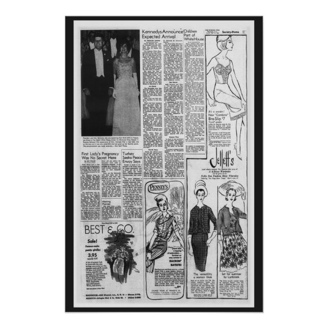 Poster Journal américain vintage Kennedy 1963 (Devant)