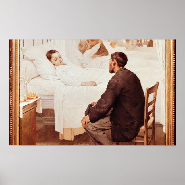 Poster Journée de visite à l'hôpital, 1889 (Devant)