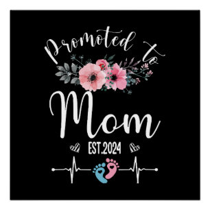 Poster Journée des mères drôle avec des fleurs 2024