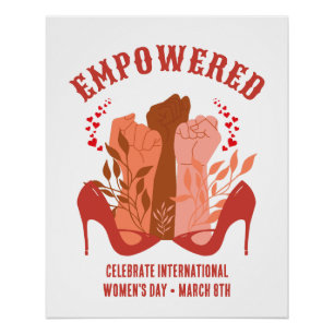 Poster Journée internationale des femmes EMPOWERED Poings