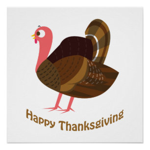 Poster Joyeuse fête de Thanksgiving ! Dinde