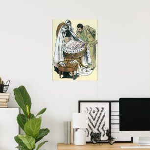 Poster Joyeuse Fête des Pères Vintage, Couffin victorien