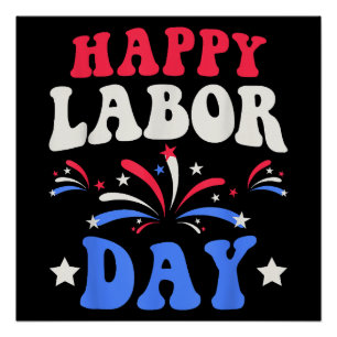 Poster Joyeuse Fête du Travail Hommes Femmes Enfants