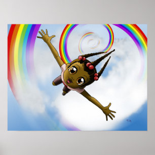 Poster Joyeuse fille afro-américaine