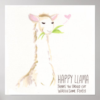 Poster Joyeuse Llama Yummy !