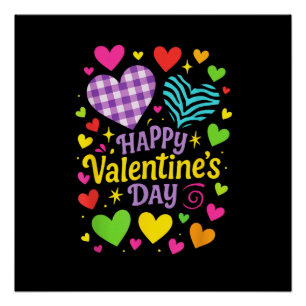 Poster Joyeuse Saint-Valentin - Cœurs Amour
