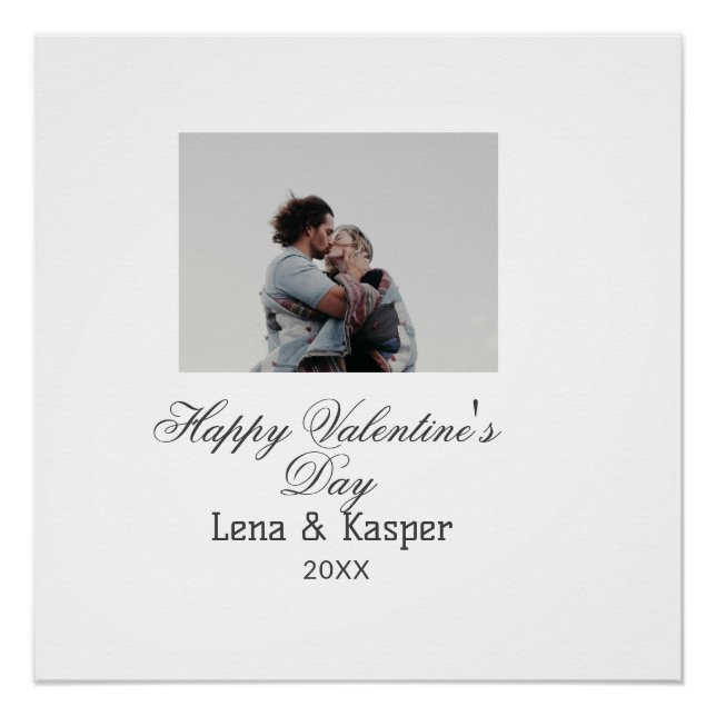 Poster Joyeuse Saint-Valentin couple photo moderne simple (Devant)