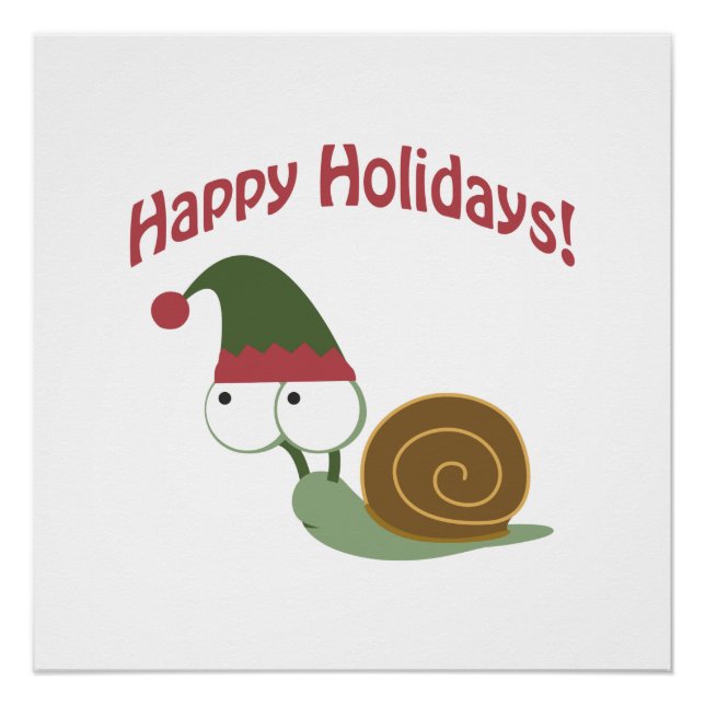 Poster Joyeuses fêtes ! Elfe de l'escargot (Devant)