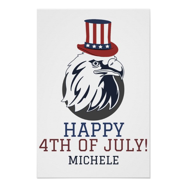 Poster Joyeux 4 juillet fête de l'indépendance (Devant)