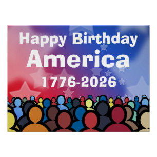 Poster Joyeux Anniversaire Amérique 1776 à 2026
