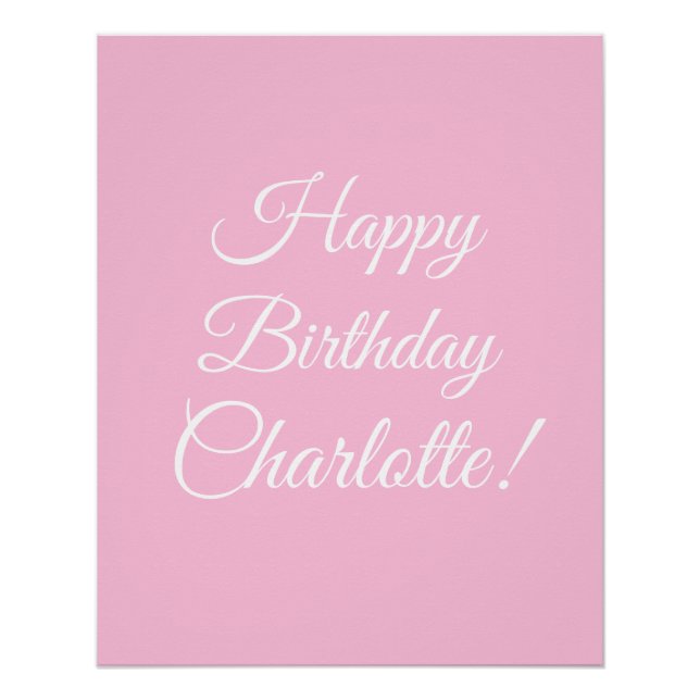 Poster Joyeux Anniversaire nom en écriture personnalisée  (Devant)