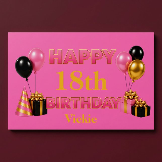 Poster Joyeux Anniversaire Tout Âge Rose (Créateur téléchargé)
