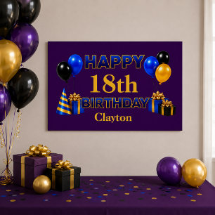 Poster Joyeux Anniversaire Tout Âge Violet